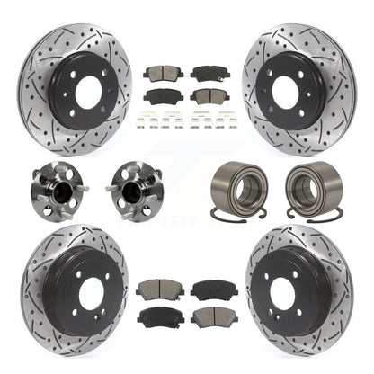 Kit de plaquettes de rotor de frein, roulement de moyeu avant et arrière (10 pièces) pour Hyundai Accen 12-17