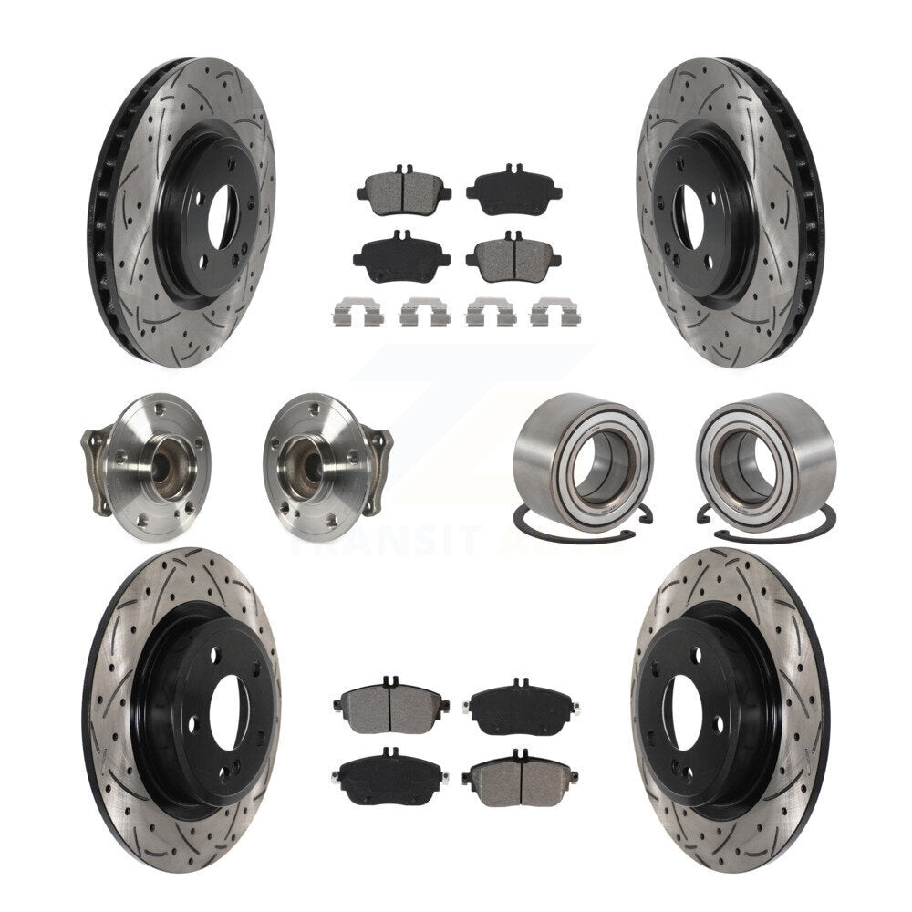 Kit de plaquettes de rotor de frein, roulement de moyeu avant et arrière (10 pièces) pour Mercedes-Benz GLA25