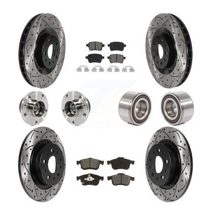 Kit de plaquettes de rotor de frein revêtues de roulement de moyeu avant et arrière (10 pièces) pour Fiat 500 2014 – 2018