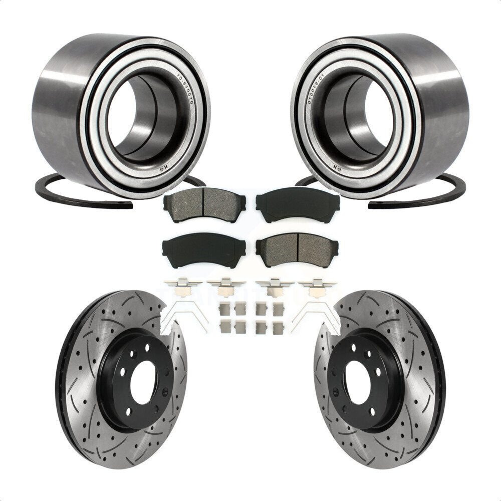 Kit de plaquettes de Rotor de frein, roulement de roue avant, fente percée, pour Ford Fusion Mazda 6 MK