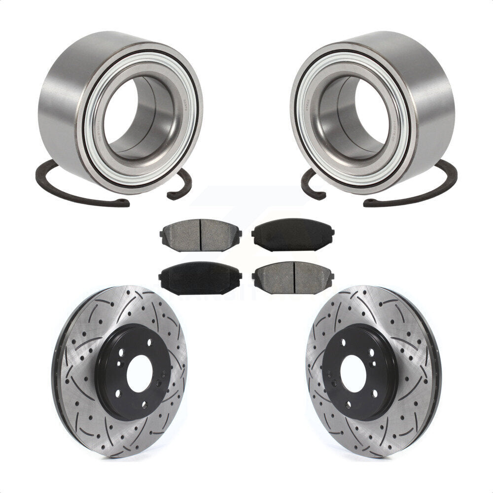 Kit de plaquettes de Rotor de frein, roulement de roue avant, fente de perçage, pour Acura MD 2001 – 2002