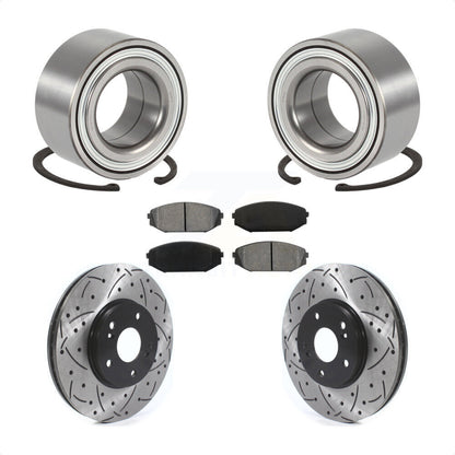 Kit de plaquettes de Rotor de frein, roulement de roue avant, fente de perçage, pour Acura MD 2001 – 2002