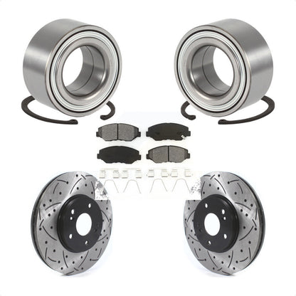 Kit de rotor et de plaquettes de frein à fente percée pour roulement de roue avant, pour Honda Pilo 2003 – 2004