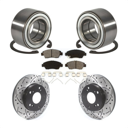 Kit de plaquettes de Rotor de frein, roulement de roue avant, fente de perçage, pour Honda Civic Si 2004