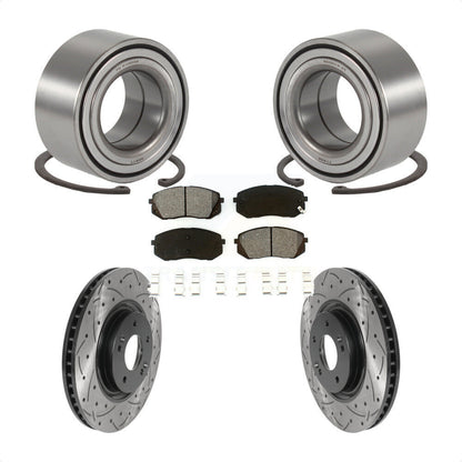 Kit de plaquettes de Rotor de frein avec fente de perçage revêtue de roulement de roue avant, pour Hyundai Tucson Ki