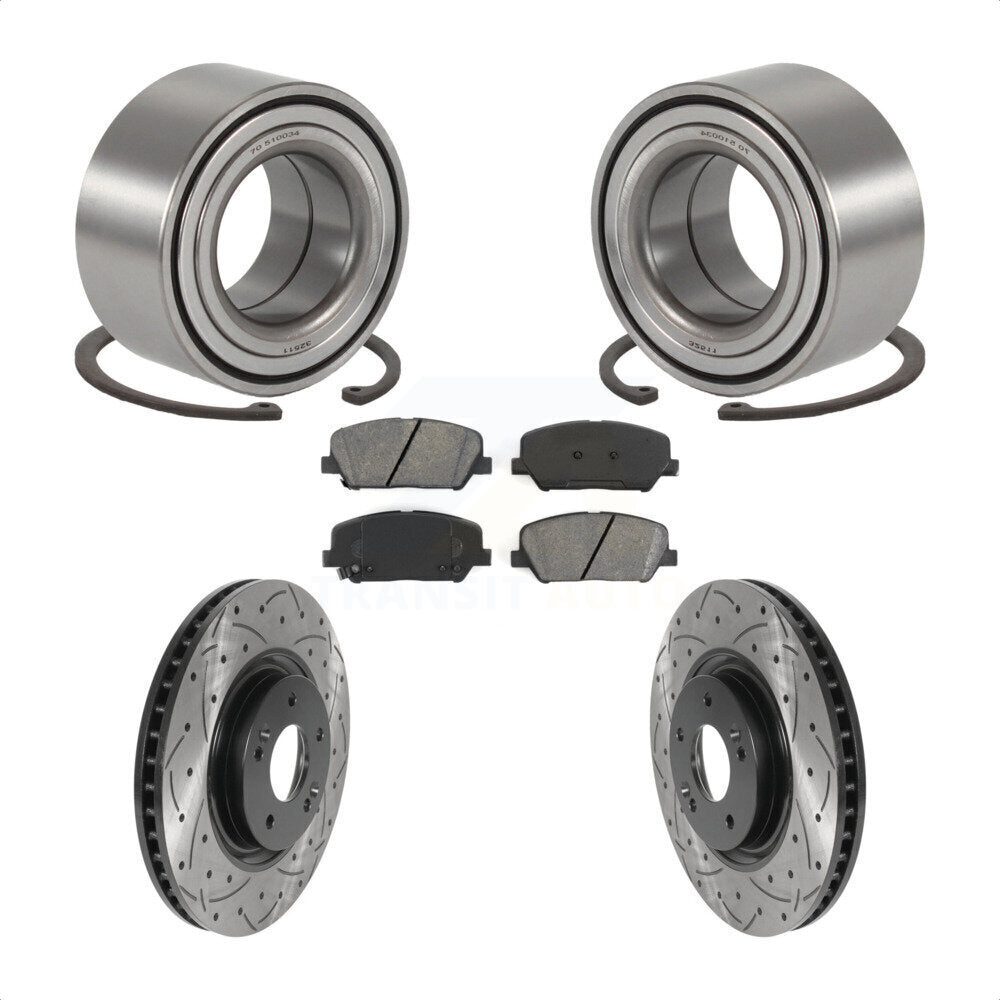Kit de plaquettes de Rotor de frein, roulement de roue avant, fente de perçage, pour Kia Optima 2011 2.0 – 2015