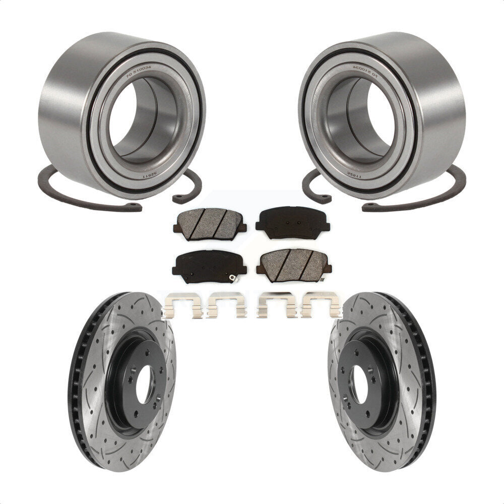 Kit de plaquettes de Rotor de frein, roulement de roue avant, fente percée, pour Hyundai Azer 2012 – 2017