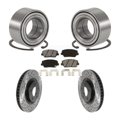 Kit de plaquettes de Rotor de frein, roulement de roue avant, fente percée, pour Hyundai Azer 2012 – 2017