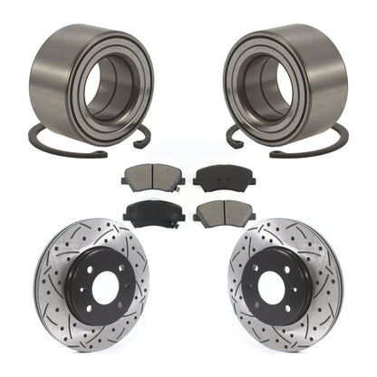 Kit de plaquettes de Rotor de frein, fente de perçage, roulement de roue avant, pour Hyundai Accen 2012 – 2017