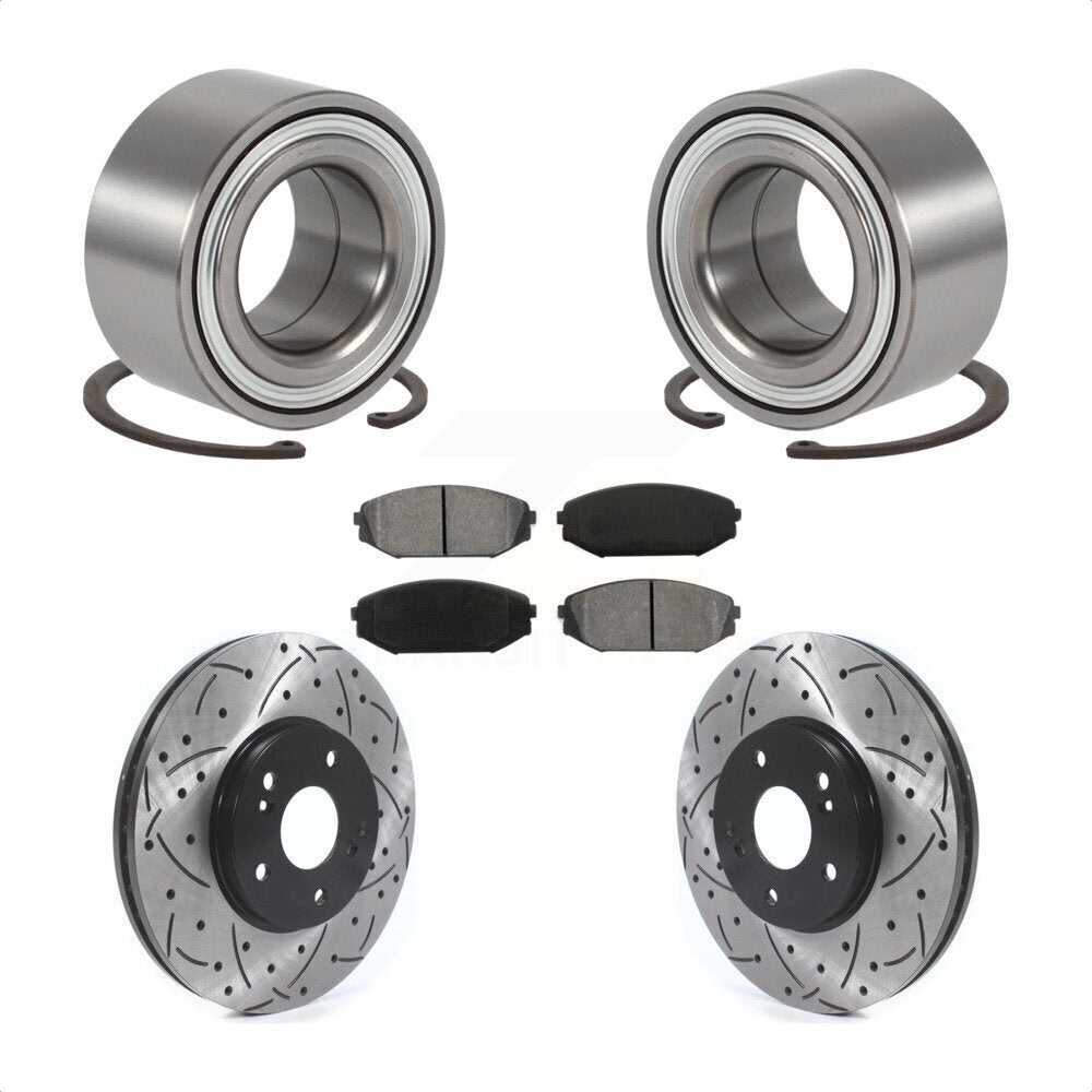 Kit de plaquettes de Rotor de frein, roulement de roue avant, fente percée, pour Honda Odysse 1999 – 2004