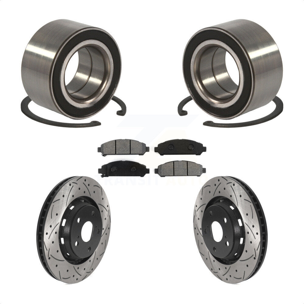 Kit de plaquettes de Rotor de frein, roulement de roue avant, fente percée, pour Toyota Venz 2009 – 2016