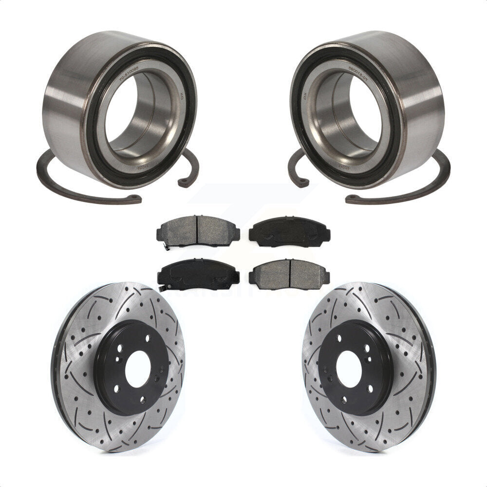 Kit de plaquettes de Rotor de frein, roulement de roue avant, fente percée, pour Honda Accord Acura TS