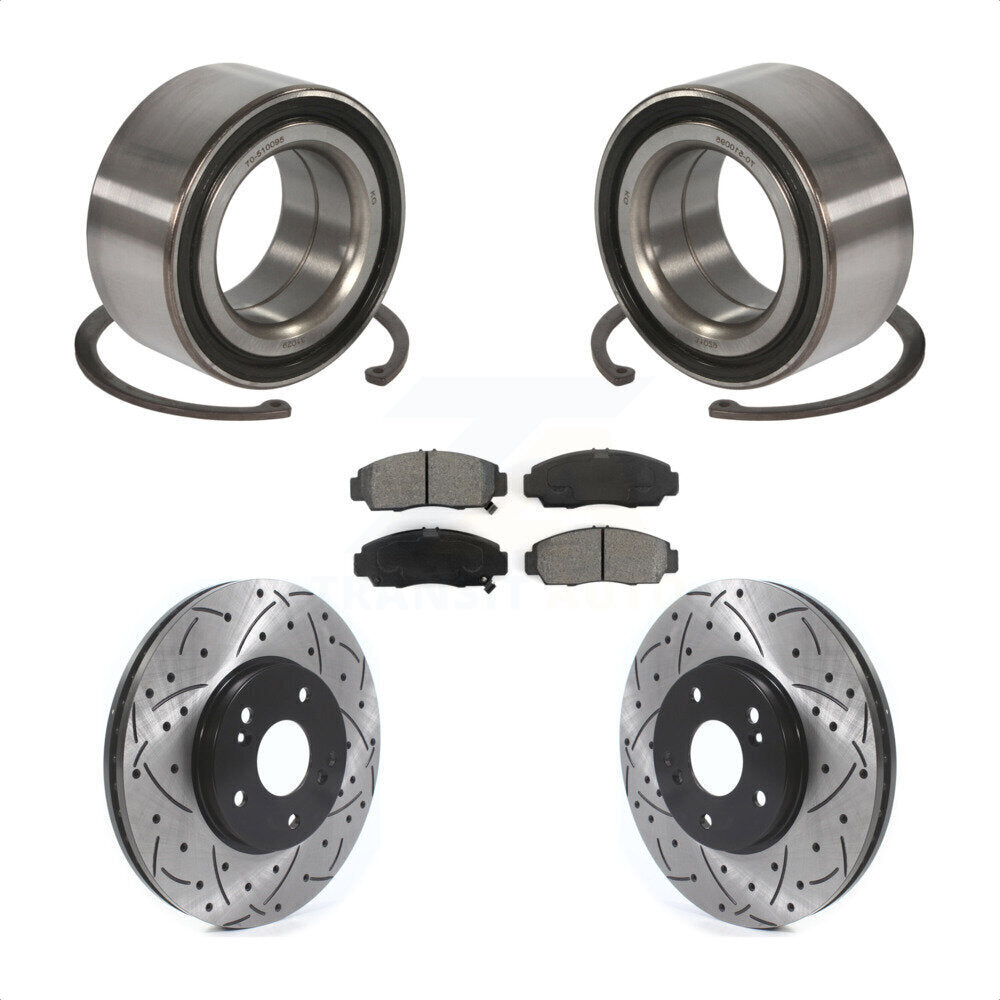Kit de plaquettes de Rotor de frein, roulement de roue avant, fente percée, pour Honda Accord Acura TS