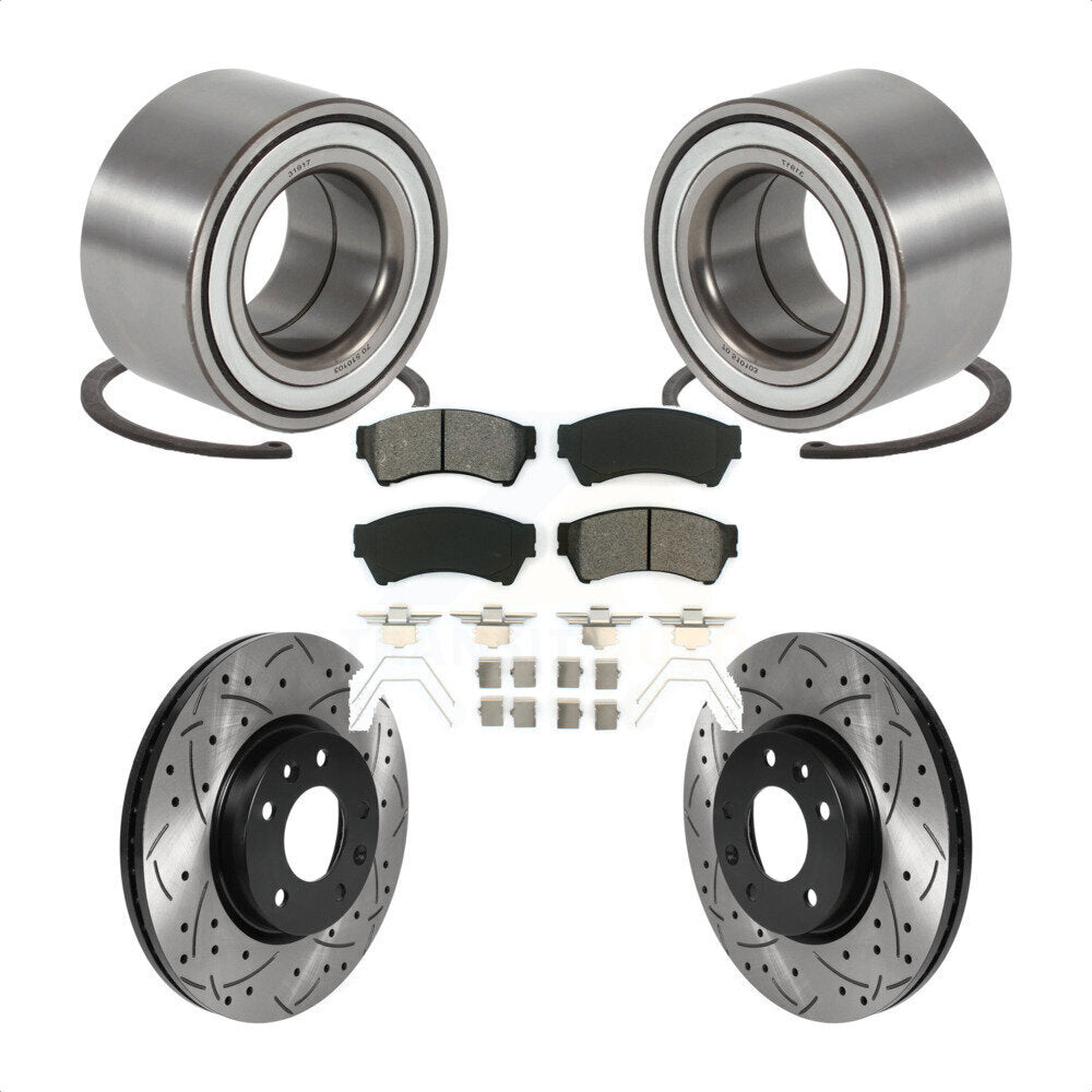 Kit de plaquettes de Rotor de frein à fente percée, roulement de roue avant pour Mazda 6 2009 2013 3.7