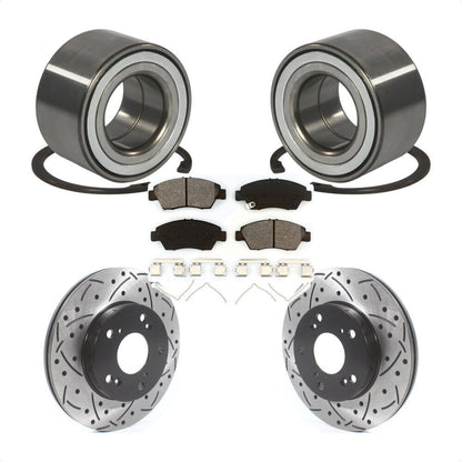 Kit de plaquettes de Rotor de frein, roulement de roue avant, fente de perçage, pour Honda CR-2011 – 2015