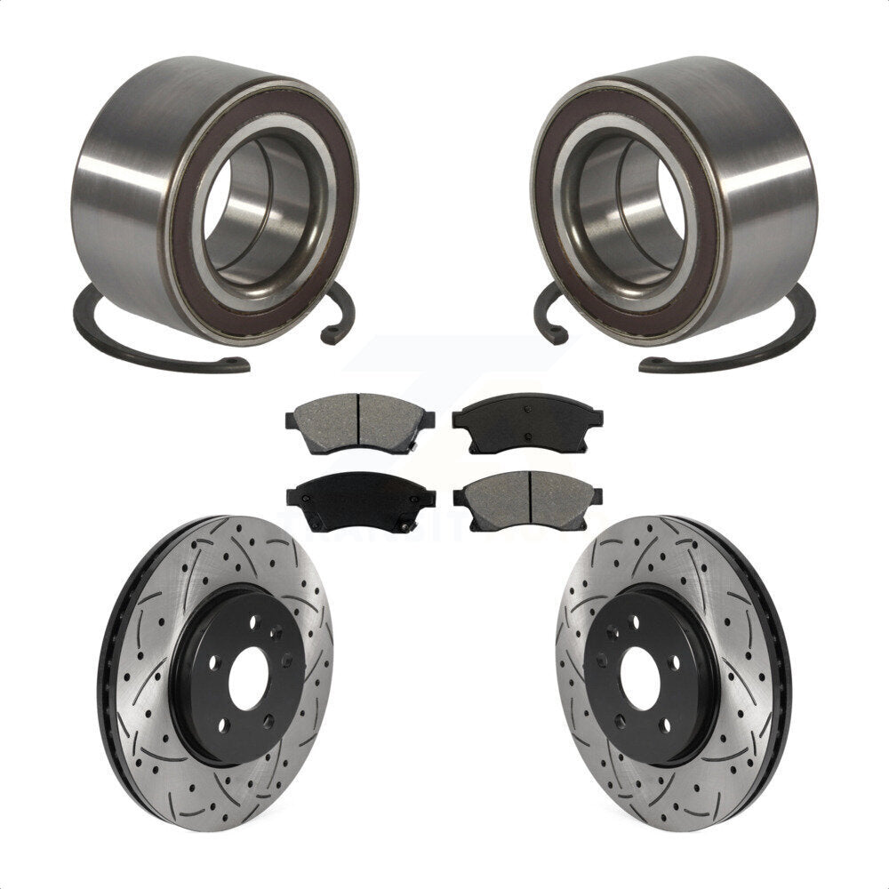 Kit de plaquettes de Rotor de frein, roulement de roue avant, fente de perçage, pour Chevrolet Sonic R 13-14