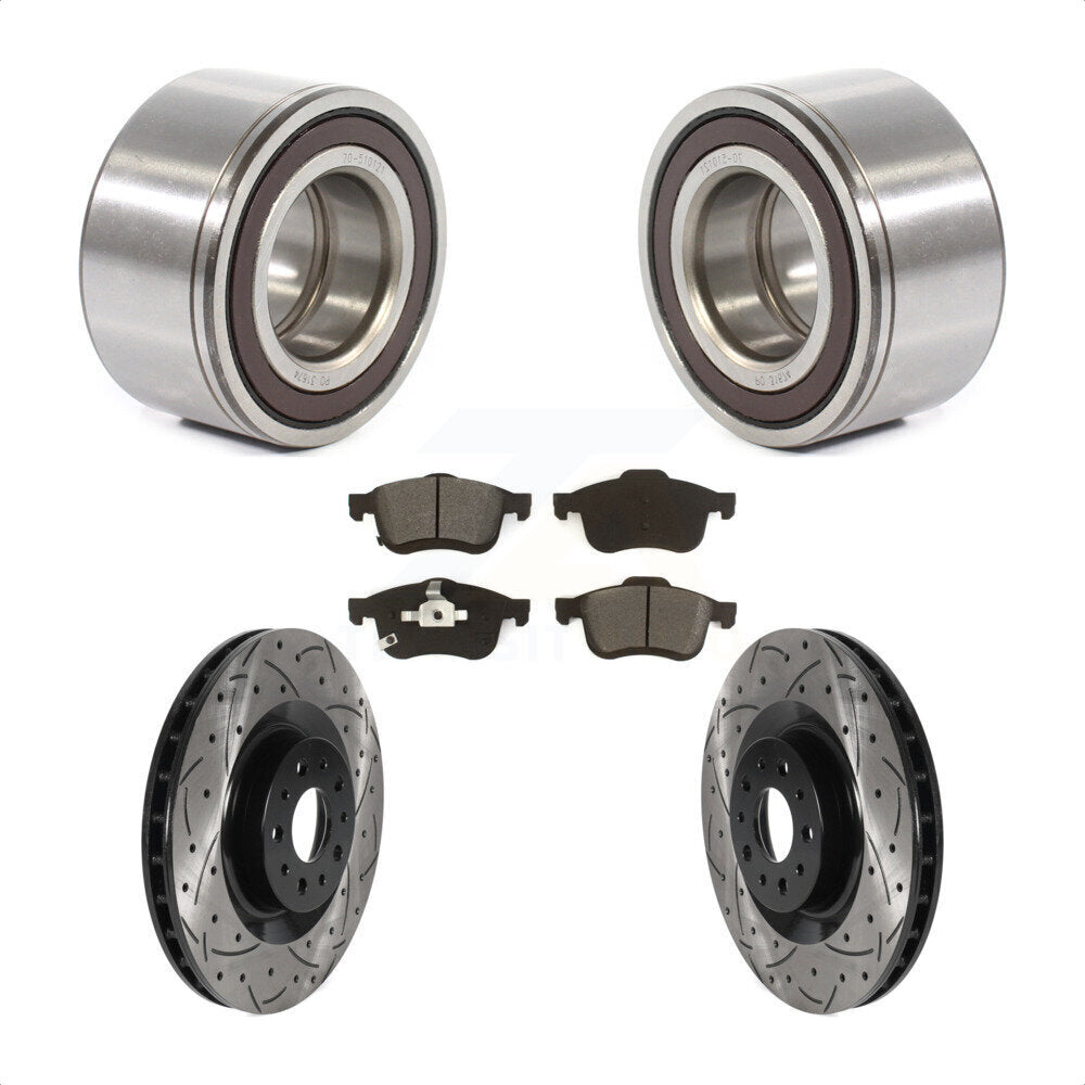 Kit de plaquettes de Rotor de frein, roulement de roue avant, fente de perçage, pour Fiat 500 2014 – 2018