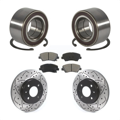 Kit de plaquettes de Rotor de frein à disque fendu percé avec roulement de roue avant pour Kia Ri