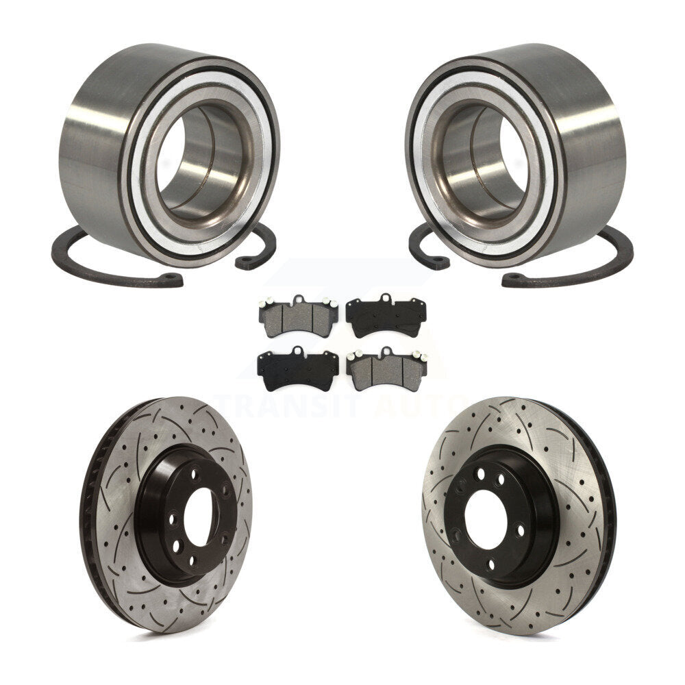 Kit de plaquettes de Rotor de frein, roulement de roue avant, fente percée, pour Audi Q7 Porsche Cayenn