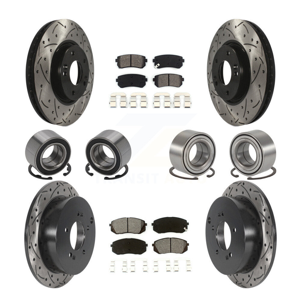 Kit de plaquettes de Rotor de frein à disque revêtu de roulement avant et arrière (10 pièces) pour Hyundai Tucson Ki