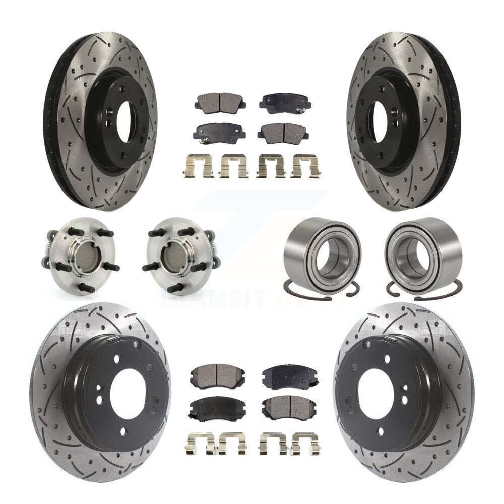 Kit de plaquettes de Rotor de frein à disque revêtu de roulement de moyeu avant et arrière (10 pièces) pour Hyundai Sonat