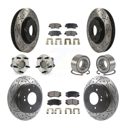 Kit de plaquettes de Rotor de frein à disque revêtu de roulement de moyeu avant et arrière (10 pièces) pour Hyundai Sonat