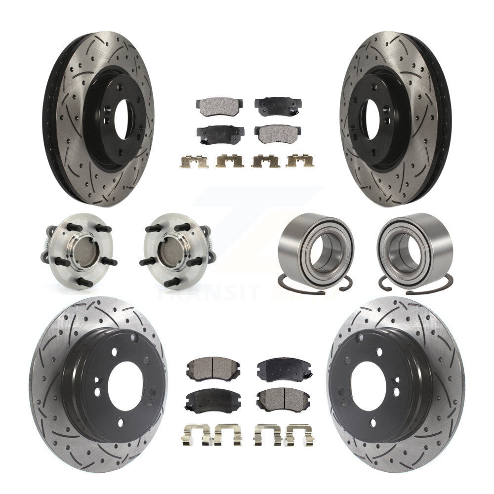 Kit de plaquettes de Rotor de frein à disque revêtu de roulement de moyeu avant et arrière (10 pièces) pour Hyundai Sonat