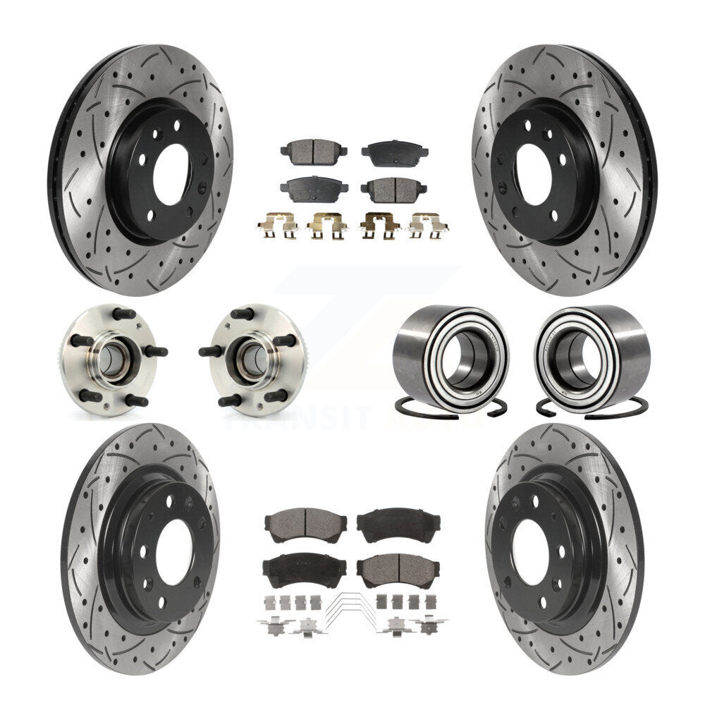 Kit de plaquettes de Rotor de frein revêtues de roulement de moyeu avant et arrière (10 pièces) pour Ford Fusion Mazda