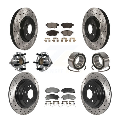 Kit de rotors et plaquettes de frein à disque revêtus de roulement de moyeu avant et arrière (10 pièces) pour Acura T