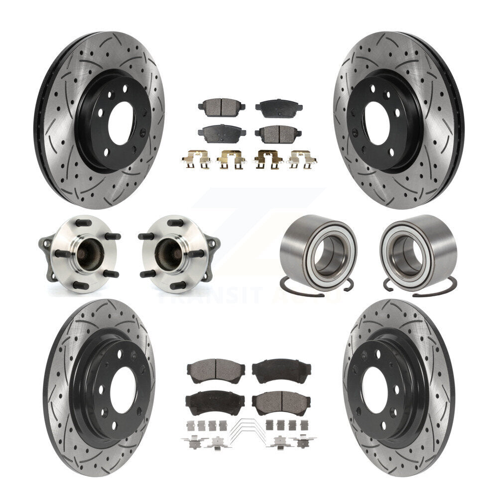Kit de plaquettes de rotor de frein enduites de roulement de moyeu avant et arrière (10 pièces) pour Mazda 6 3.7 09-13