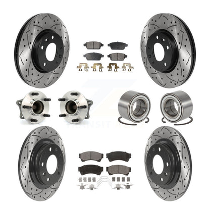 Kit de plaquettes de rotor de frein enduites de roulement de moyeu avant et arrière (10 pièces) pour Mazda 6 3.7 09-13