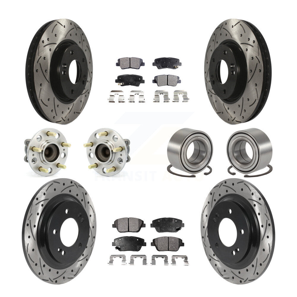 Kit de plaquettes de rotor de frein, roulement de moyeu avant et arrière (10 pièces) pour Kia Optima 2.4 13-15