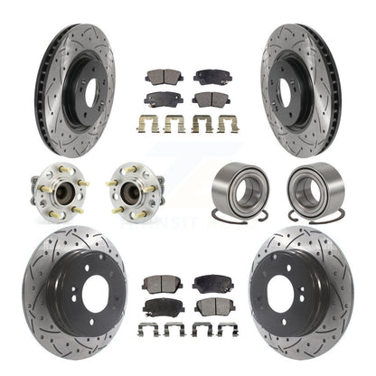Kit de plaquettes de rotor de frein à disque revêtues de roulement de moyeu avant et arrière (10 pièces) pour Hyundai Azer