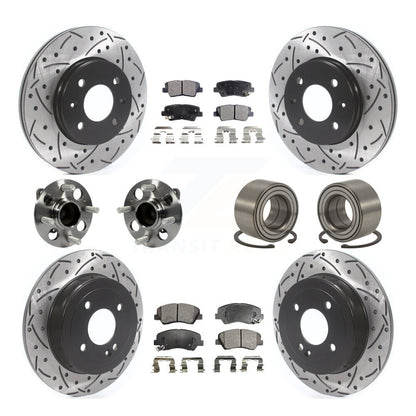 Kit de plaquettes de rotor de frein, roulement de moyeu avant et arrière (10 pièces) pour Hyundai Accen 12-17