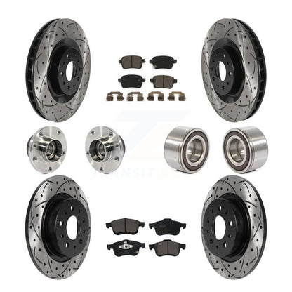 Kit de plaquettes de rotor de frein revêtues de roulement de moyeu avant et arrière (10 pièces) pour Fiat 500 2014 – 2018