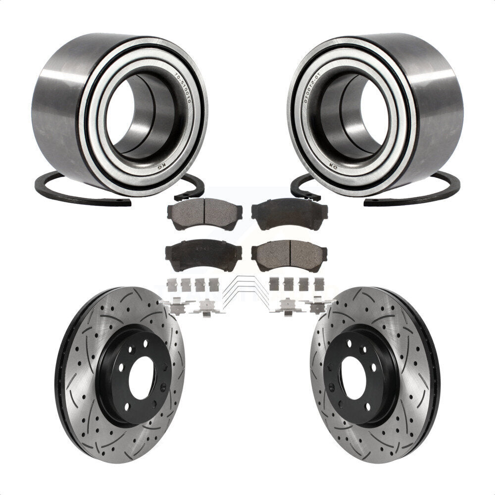 Kit de plaquettes de Rotor de frein, roulement de roue avant, fente percée, pour Ford Fusion Mazda 6 MK