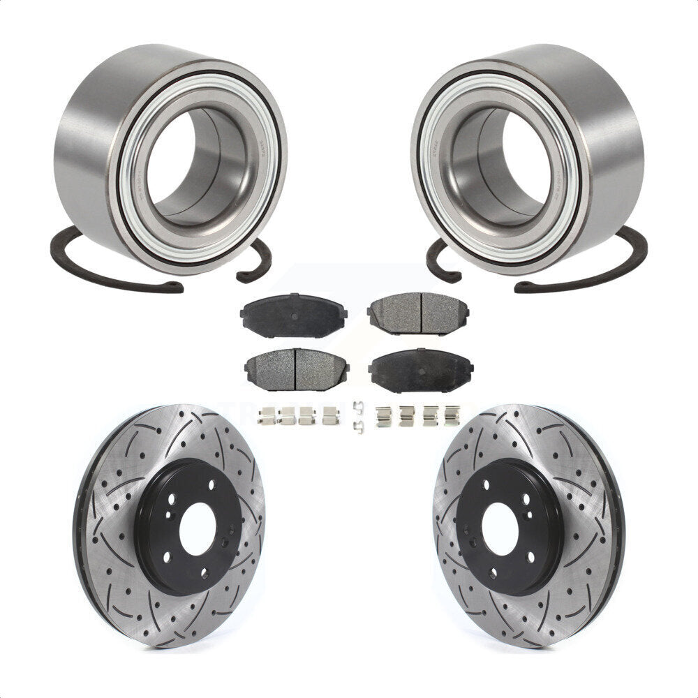 Kit de plaquettes de Rotor de frein, roulement de roue avant, fente de perçage, pour Acura MD 2001 – 2002