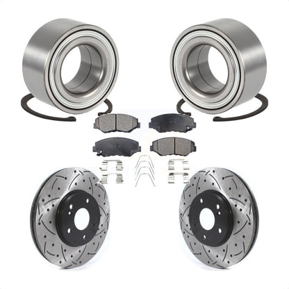 Kit de rotor et de plaquettes de frein à fente percée pour roulement de roue avant, pour Honda Pilo 2003 – 2004
