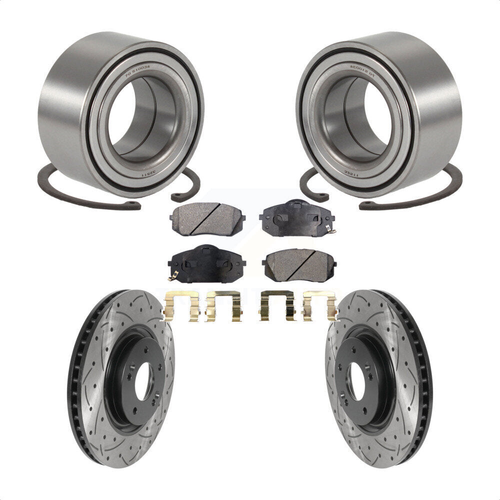 Kit de plaquettes de Rotor de frein avec fente de perçage revêtue de roulement de roue avant, pour Hyundai Tucson Ki