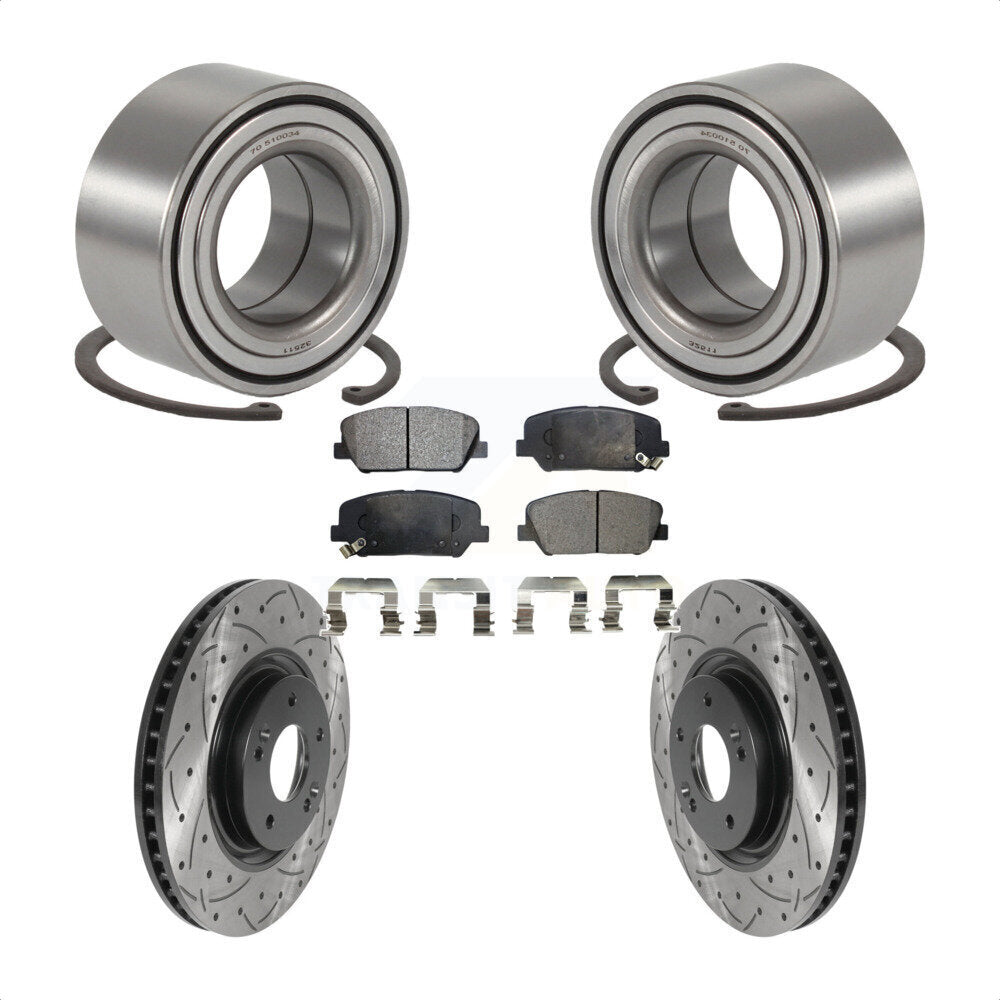 Kit de plaquettes de Rotor de frein, roulement de roue avant, fente de perçage, pour Kia Optima 2011 2.0 – 2015
