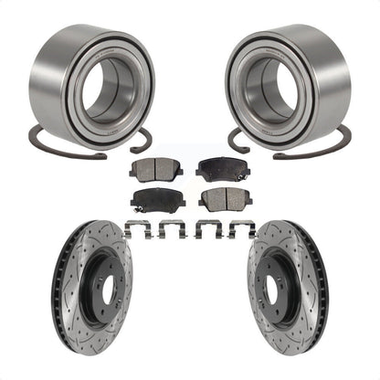 Kit de plaquettes de Rotor de frein, roulement de roue avant, fente percée, pour Hyundai Azer 2012 – 2017