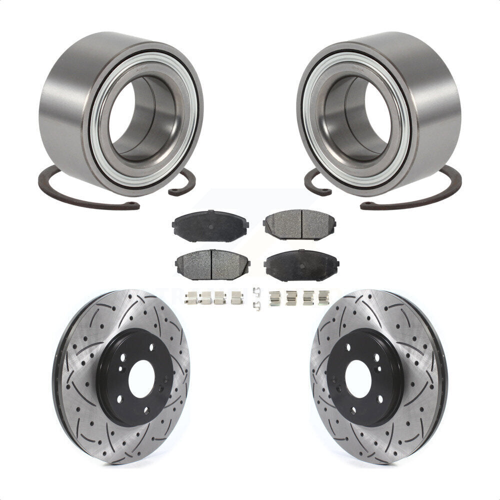 Kit de plaquettes de Rotor de frein, roulement de roue avant, fente percée, pour Honda Odysse 1999 – 2004
