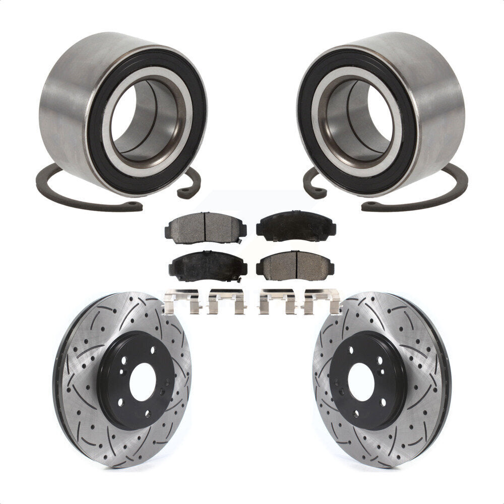 Kit de plaquettes de Rotor de frein, fente de perçage, roulement de roue avant, pour Honda Accord Acura TSX T