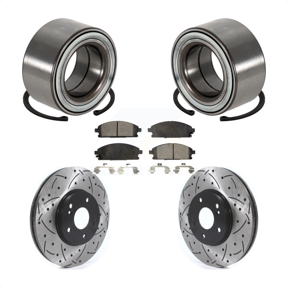 Kit de plaquettes de Rotor de frein, roulement de roue avant, fente de perçage, pour Acura MD 2003 – 2006