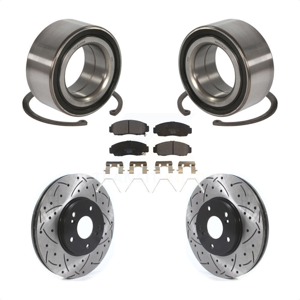 Kit de plaquettes de Rotor de frein, roulement de roue avant, fente percée, pour Honda Accord Acura TS