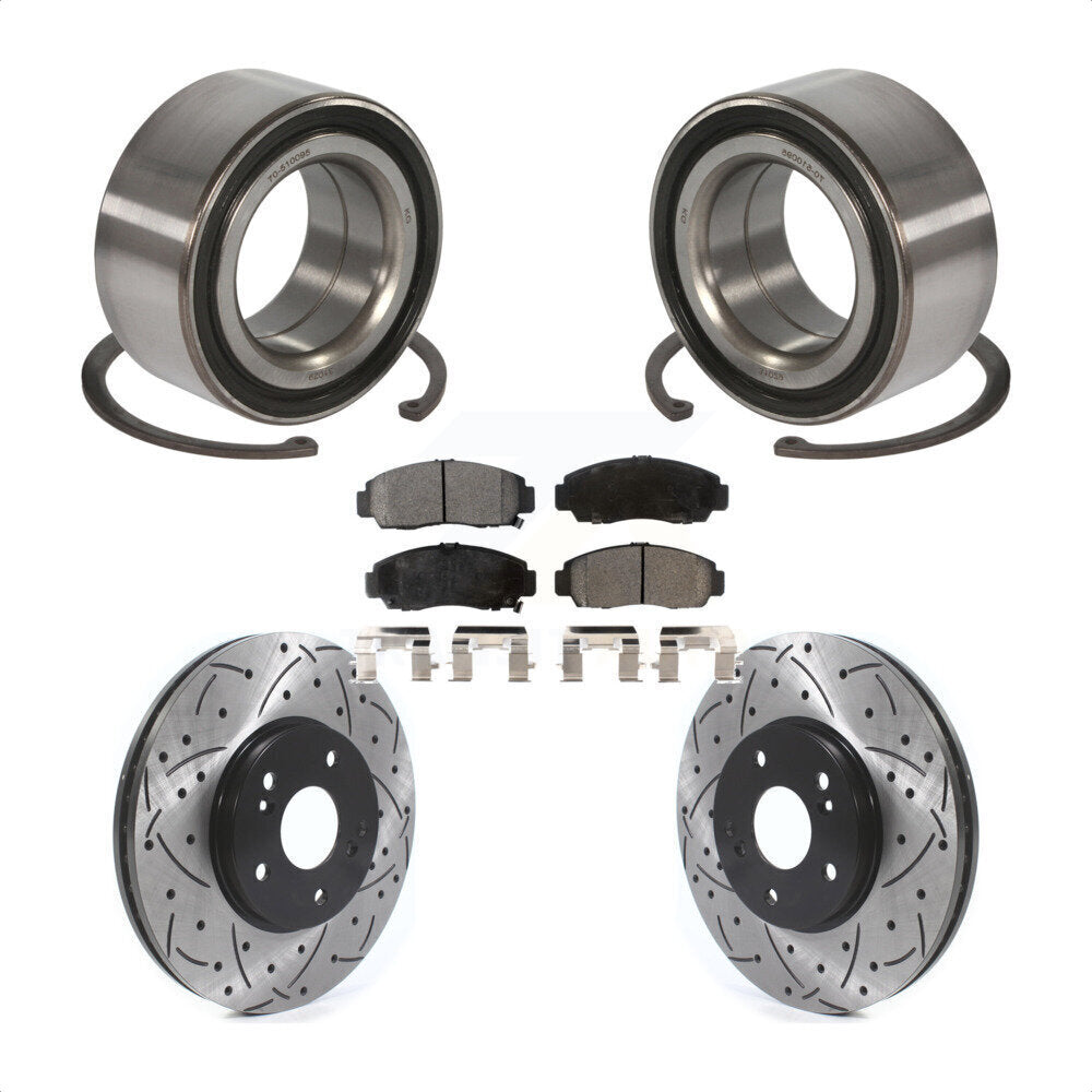Kit de plaquettes de Rotor de frein, roulement de roue avant, fente percée, pour Honda Accord Acura TS