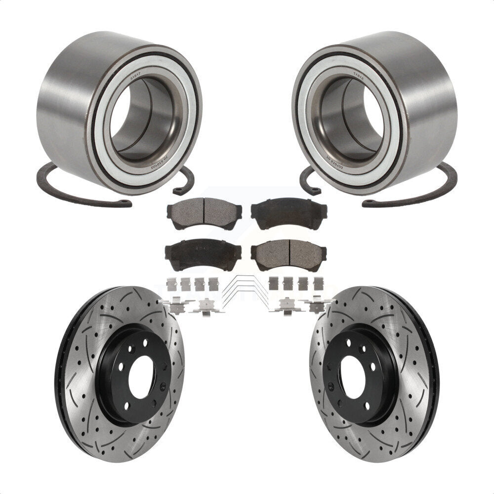 Kit de plaquettes de Rotor de frein à fente percée, roulement de roue avant pour Mazda 6 2009 2013 3.7