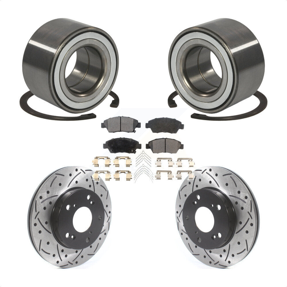 Kit de plaquettes de Rotor de frein, roulement de roue avant, fente de perçage, pour Honda CR-2011 – 2015
