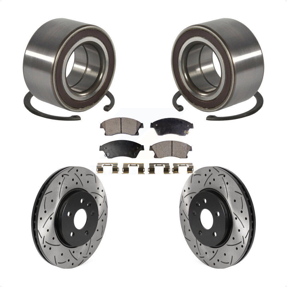 Kit de plaquettes de Rotor de frein, roulement de roue avant, fente de perçage, pour Chevrolet Sonic R 13-14