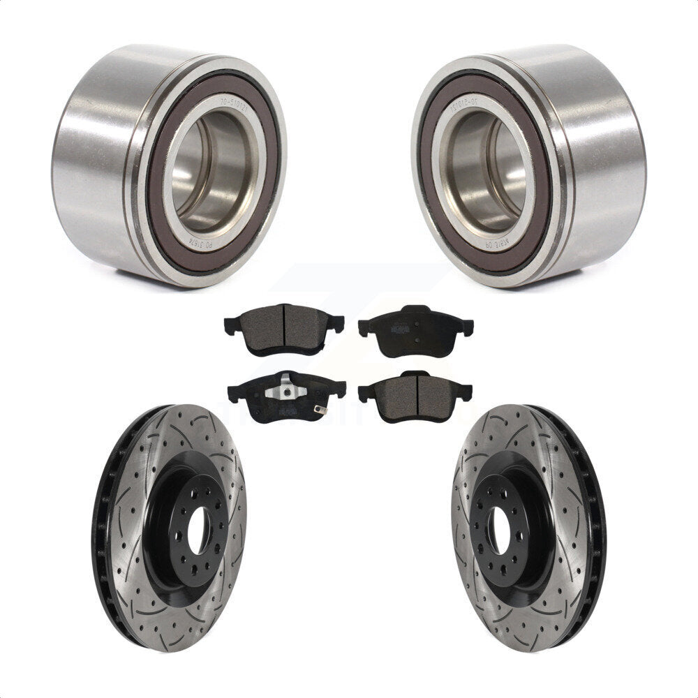 Kit de plaquettes de Rotor de frein, roulement de roue avant, fente de perçage, pour Fiat 500 2014 – 2018